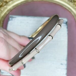 4144u. Enamel Brown and Beige Bangle Set